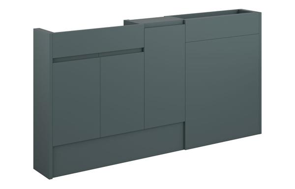 Clarence 1536mm Slim Basin  WC & 1 Door Unit Pack - Matt Green Camo (Grey Cab)